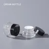 Clear Frosted Bottle Jar Cream Pojemnik na olej Czarny Pokrywa Szkło Kosmetyczne Pojemniki Balsam Schowek
