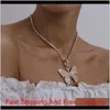 Déclaration Grand Papillon Pendentif Collier Hip Hop Glacé Strass Chaîne Pour Les Femmes Bling Tennis Chaîne Cristal Animal Ras Du Cou Bijoux X Bdoy5