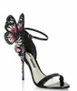 Sophia Webster Butterfly Wing Sandalen Vrouwen Naaldhak Band Enkel Echt leer Lady Pumps met doos