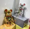 Bearbrick 400 Electroplating 골드 럭키 럭키 고양이 그림 테이블 장식