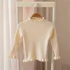 Baby Sweater Ruffle Turtleneck Girls s Knitted Toddler For Girl Woolen Cotton Kids s Pullover 211201