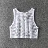 Women's T-Shirt Sexy Black/Red Hollow Out Crop Top 2021 Mesh Female Loose Fashion Summer Basic Tops For Women Fishnet Shirt
