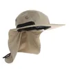 Stingy Brim Hats Summer Function Neck Flap Boonie Hat Fishing Hiking Safari Outdoor Sun Bucket Bush Cap Casual Style207c