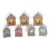 Festival LED Light Wood House Christmas Tree Decorations For Home Nice Illuminated Wood Diy Gift Window Decoration Y201020