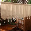 Tenda tende stile pastorale cotone lino ricamato caffè decorativo finestra corta tende da cucina 150 cm dimensioni decorazioni per la casa