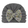 Hiver chaud tricoté bébé Turban chapeau arc pépinière Beanie enfants filles infantile enfant en bas âge casquette 0-4 ans