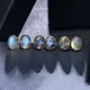 Labradorite Studs örhängen för kvinnor, naturlig regnbåge flashgrå oval 10*8mm ädelsten ädelsten stud, äkta Moonstone Quartz Crystal Cabochon Stone Earring smycken