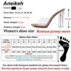 Aneikeh Big Sko Storlek 41 42 Nya Kvinnor Sandaler PVC Crystal Heel Transparenta Kvinnor Sexiga Klar Högklackat Sommar Sandaler Pumpar 11cm Y0721