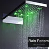 Bathroom Luxury Polished In Wall Mounted Shower Head Rectangular Hydro Power LED Rain Waterfall Bathroom Shower with embedded biox