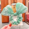 Bowknot elastische haarbanden voor vrouwen meisjes effen kleur scrunchies paardenstaart houder hoofdband haar accessorie casual