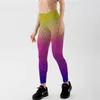 Push Up Mesh Motif Impression Sexy Femmes Entraînements Leggings Style Fitness Taille Haute Couleur Dégradé 210925