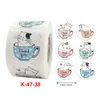 Rolling Round Paper Thank You Adhesive Sticker Cute Cat Children Cartoon Stickers Office Stationary Envelope Seal