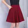 Spring & Autumn Women Pleated Skirt Korean Slim Sexy Solid Color Oblique Pocket Elastic High Waist Skirt Black Mini Skirt 210306