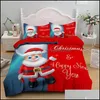 Conjuntos de cama Suprimentos Home Têxteis Jardim Decoração de Natal Santa Snowman Bed Er Set Edredor Com Frolas Bedclothes Comforter Decor