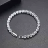 925 Sterling Silber Luxus 5mm Zirkonia Tennis Kristall Armband für Frauen Mädchen Party Schmuck