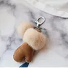 Keychain of Real Norek Fur Kobiety Moda Akcesoria Torba Telefon komórkowy Wisiorek Skórzany Futro Mitten Girls Key Ring