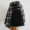 Mode Femme Femmes Mini Jupes Casual Mode de base All Match Plaid Vintage Irrégulière Taille Haute College Wind Jupe 210315