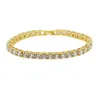 Hip Hop Iced Out Single Row cz tennis link sparking Bling 5a cubic zirconia Bracelets Link Chain women Jewelry