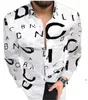 Letter Printing Shirt Summer Slim Fit Men's Fashion Long Sleeve Hawaii Casual Shirts Male Clothing