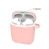 Earphone Cases For Airpods 1 2 Silicone Case Ultra Thin Protector Cover Soft Case Sleeve Pouch With Anti-lost Buckle Air pods OPP bag