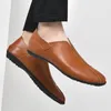 Loafers Handmade Made Mens Casual Slip On Anti-Slip Man Genuine Leather Flat Dress Shoes Driving Moccasins Men