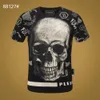 Plein urso camiseta masculina designer tshirts Round Round Rhinestone Skull Men camisetas clássicas de alta qualidade de hip hop tshirt casual top tees pb 11416