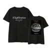 KPOP EXO PLANET 5探査コンサート同じアース印刷Tシャツ夏スタイルユニセックスブラックホワイトOネックショートスリーブTシャツ21075508087