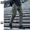 Höst Winter Cargo Pants Män Overaller High Street Multi-Pocket Harem Byxor Kvalitet Bomull Byxor Mens Casual Pants 210528