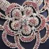 2018 pläterade kristall smycken uppsättningar brud bröllopsfest halsband örhängen rhinestone rosa färg känsliga smycken för kvinnor gåva h1022