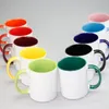 Vendite a caldo Blank Sublimation Ceramic Mug Colore Colore Colore all'interno della tazza vuota Trasferimento fai -da -te Pressa stampa Coppa di acqua Spedizione T9I001159