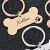 Husdjur Hund Tag Pendant Keychain Förhindra förlora hundar Collar Bone ID Etikett KeyRing DIY Blank 4 36YY Q2