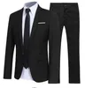 Homens Wedding Dress Ternos Slim Fit Ternos Casacos + Calças + Camisas3 Peças Noivo Vestido Preto Estres Formal Vestuário Formal Sólidos Ternos Casuais X0909