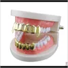 Grillz, churrasqueiras dentárias estilo corpo er suave dentes ouro dentes europeus e americano hip hop jóias entrega entrega 2021 UEFDM