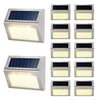 새로운 야외 스테인레스 스틸 LED 태양 경로 계단 램프 방수 3 LED 솔리드 데크 조명 발코니 가든 야드 울타리 태양 빛