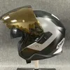 Casques de moto Arrivée Double Visières Demi-Casque Article Croix noire et blanche Saison d'été Chapeau de sécurité Capacete Casque