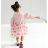 女の子のドレス春の子供の王女西部スタイルの赤ちゃん女の子イチゴのスカート漫画と秋P4516 210622