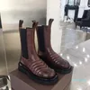 Botines de marca, botas de media pantorrilla en Storm CUIR, botas de plataforma para mujer, botas de moda para mujer 2021, botas de diseñador de lujo para mujer s63