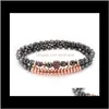 Perles, brins bijoux2pcs / set couple 8mm CZ Ball Charms Bracelets pour femmes Hématite Perles Bracelet Hommes Bijoux Pseras Drop Livraison 2021