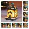クリスマスの装飾的なライトのマイクロ風景樹脂の家小さな飾りクリスマスプレゼントT2I52660