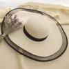 HT2504 Sun Anti-UV Lady широкая прочная простая гибкая летняя солома женщин женская сетка Breim Beach Hat