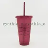 24oz / 710ML Starbucks Sequins Plastic Tumbler многоразовый чистый питьевой плоский нижний чашка колонны формы крышка солома кружка Бардьян