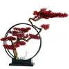 Decorative Flowers & Wreaths Chinese Style Guest-Greeting Pine Creative Design Bonsai Zen Garden Iron Ring Living Room Decoration Feng Shui