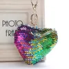 Mermaid Sequin Heart Sleutelhanger sleutelhanger tas hangt mode hiphop sieraden voor vrouwen en zanderige drop schip