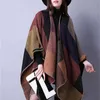 1PCS autumn winter scarf grid woman travel shawls wool spinning ladies National intensification cloak 18colors cape christmas part5613150