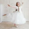 Yourseason 2021 sommar våren ny ankomst barn flickor söt prinsessa klänning vita barn flicka mode party elegant mesh klänningar Q0716