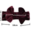 2021 Dzieci Big Bows Velvet Winter Headbands Baby Girl Pleuche Hair Bow Akcesoria Dzieci Bowknot 11 Kolory