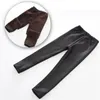ПУ Leggings карандаш брюки дети девушки весенние осенние брюки тощая черная имитация кожи 20220303 Q2