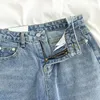 Kvinnors jeans kvinnors mooirue kawaii vinter kvinnor bred ben älskar stik pocet hög midja lös tunna vårtvätten rakt