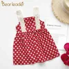 Bear Leader 1-6 ans Filles Polka Dot Robe D'été Sans Manches Bow Robe De Bal Vêtements Enfants Bébé Princesse Robes Vêtements Pour Enfants 210708