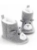 Младенческие туфли милый мультфильм медведь анти-забитый мягкий навязки хлопка сапоги толстые теплые зимние обувь мода малышей обувь G1023